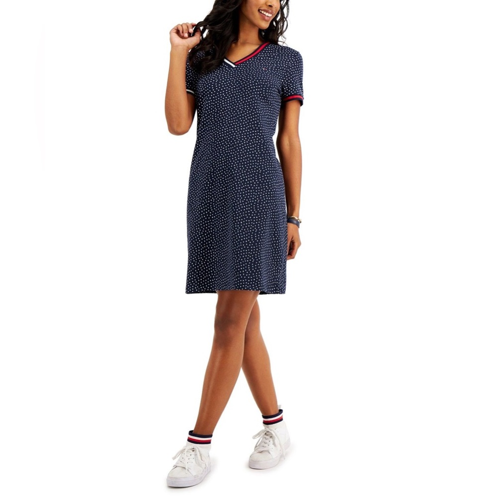 Tommy Hilfiger Star-print V-neck t-shirt dress.